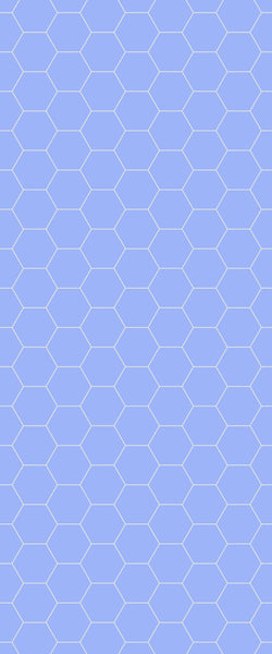 Blue Hexagons Acrylic Shower Wall Panel 2440mm x 1220mm (3mm Thick) - CladdTech