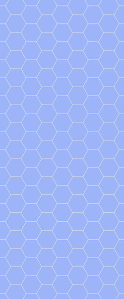 Blue Hexagons Acrylic Shower Wall Panel 2440mm x 1220mm (3mm Thick) - CladdTech