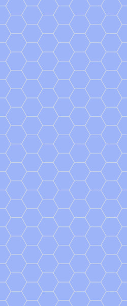 Blue Hexagons Acrylic Shower Wall Panel 2440mm x 1220mm (3mm Thick) - CladdTech