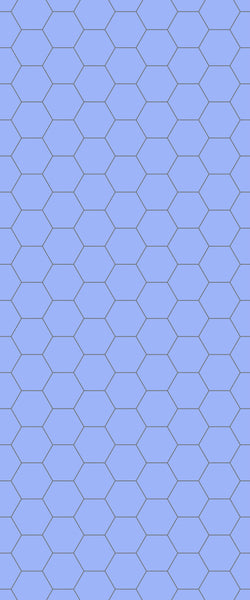 Blue Hexagons Acrylic Shower Wall Panel 2440mm x 1220mm (3mm Thick) - CladdTech