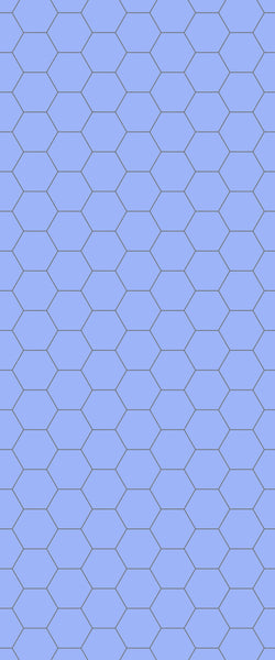 Blue Hexagons Acrylic Shower Wall Panel 2440mm x 1220mm (3mm Thick) - CladdTech