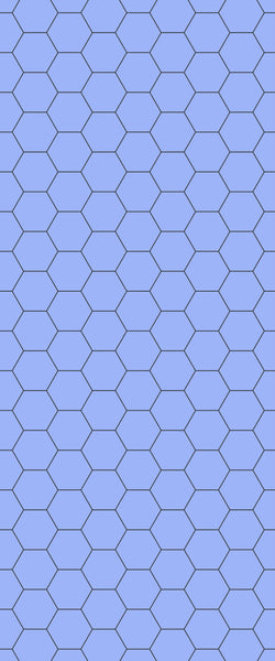 Blue Hexagons Acrylic Shower Wall Panel 2440mm x 1220mm (3mm Thick) - CladdTech