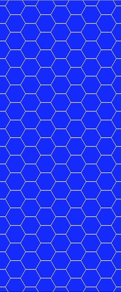 Blue Hexagons Acrylic Shower Wall Panel 2440mm x 1220mm (3mm Thick) - CladdTech