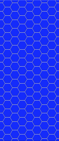 Blue Hexagons Acrylic Shower Wall Panel 2440mm x 1220mm (3mm Thick) - CladdTech