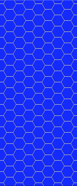 Blue Hexagons Acrylic Shower Wall Panel 2440mm x 1220mm (3mm Thick) - CladdTech