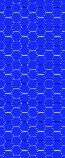 Blue Hexagons Acrylic Shower Wall Panel 2440mm x 1220mm (3mm Thick) - CladdTech