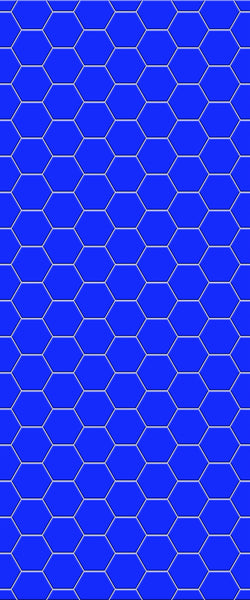Blue Hexagons Acrylic Shower Wall Panel 2440mm x 1220mm (3mm Thick) - CladdTech