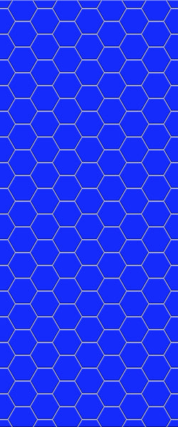 Blue Hexagons Acrylic Shower Wall Panel 2440mm x 1220mm (3mm Thick) - CladdTech