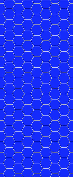 Blue Hexagons Acrylic Shower Wall Panel 2440mm x 1220mm (3mm Thick) - CladdTech