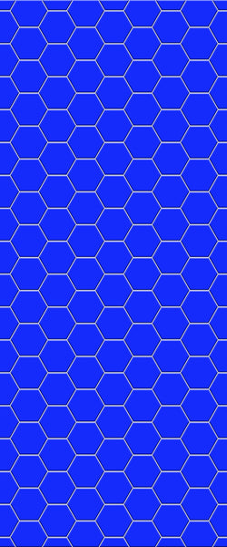 Blue Hexagons Acrylic Shower Wall Panel 2440mm x 1220mm (3mm Thick) - CladdTech