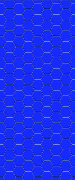 Blue Hexagons Acrylic Shower Wall Panel 2440mm x 1220mm (3mm Thick) - CladdTech