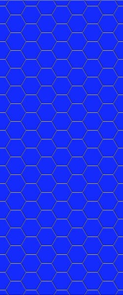 Blue Hexagons Acrylic Shower Wall Panel 2440mm x 1220mm (3mm Thick) - CladdTech