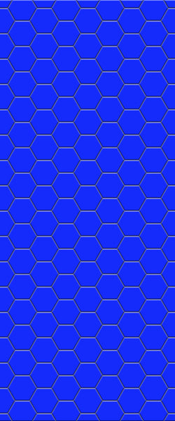 Blue Hexagons Acrylic Shower Wall Panel 2440mm x 1220mm (3mm Thick) - CladdTech
