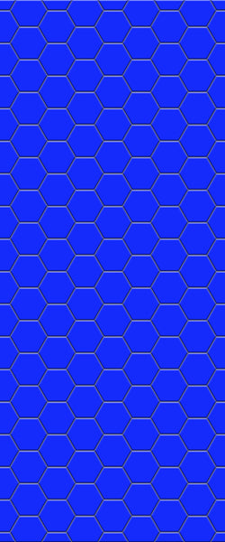 Blue Hexagons Acrylic Shower Wall Panel 2440mm x 1220mm (3mm Thick) - CladdTech