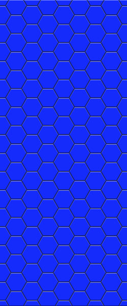Blue Hexagons Acrylic Shower Wall Panel 2440mm x 1220mm (3mm Thick) - CladdTech