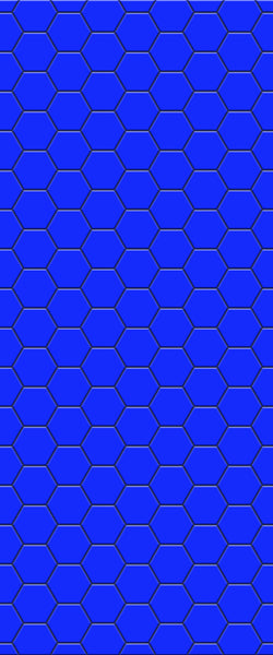 Blue Hexagons Acrylic Shower Wall Panel 2440mm x 1220mm (3mm Thick) - CladdTech