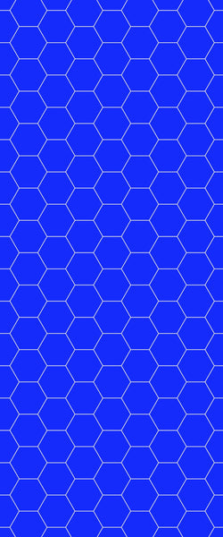 Blue Hexagons Acrylic Shower Wall Panel 2440mm x 1220mm (3mm Thick) - CladdTech