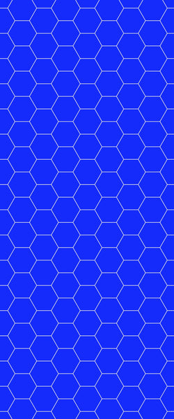 Blue Hexagons Acrylic Shower Wall Panel 2440mm x 1220mm (3mm Thick) - CladdTech