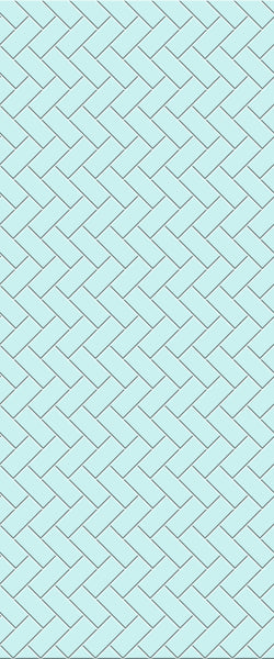 Blue Diagonal Herringbone Tile Acrylic Shower Wall Panel 2440mm x 1220mm (3mm Thick) - CladdTech