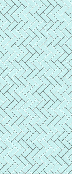 Blue Diagonal Herringbone Tile Acrylic Shower Wall Panel 2440mm x 1220mm (3mm Thick) - CladdTech