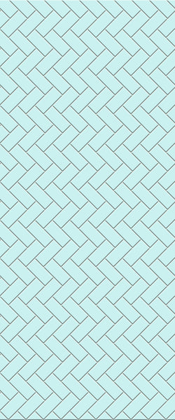 Blue Diagonal Herringbone Tile Acrylic Shower Wall Panel 2440mm x 1220mm (3mm Thick) - CladdTech