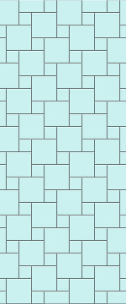 Blue Pin Wheel Tile Acrylic Shower Wall Panel 2440mm x 1220mm (3mm Thick) - CladdTech