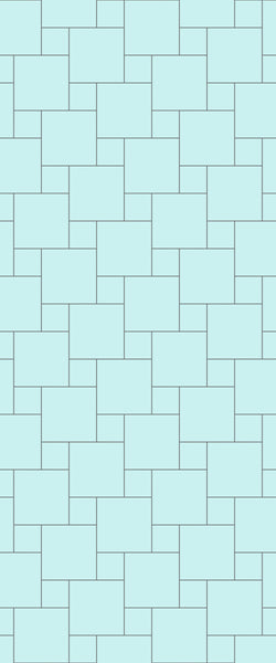 Blue Pin Wheel Tile Acrylic Shower Wall Panel 2440mm x 1220mm (3mm Thick) - CladdTech