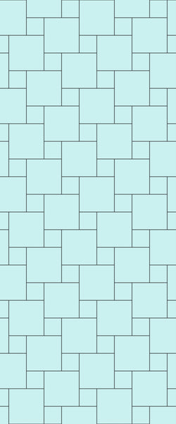 Blue Pin Wheel Tile Acrylic Shower Wall Panel 2440mm x 1220mm (3mm Thick) - CladdTech