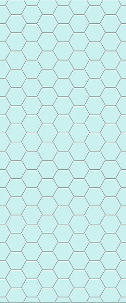 Blue Hexagons Acrylic Shower Wall Panel 2440mm x 1220mm (3mm Thick) - CladdTech