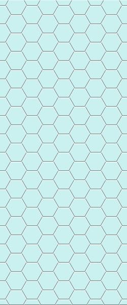 Blue Hexagons Acrylic Shower Wall Panel 2440mm x 1220mm (3mm Thick) - CladdTech