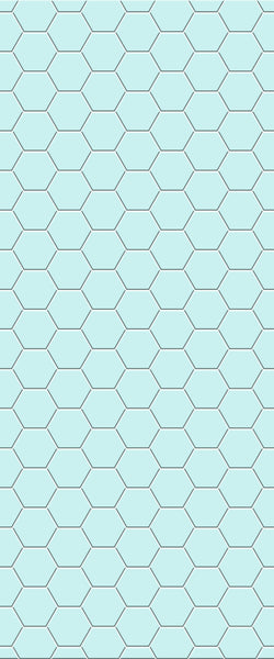 Blue Hexagons Acrylic Shower Wall Panel 2440mm x 1220mm (3mm Thick) - CladdTech