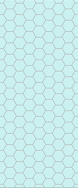 Blue Hexagons Acrylic Shower Wall Panel 2440mm x 1220mm (3mm Thick) - CladdTech