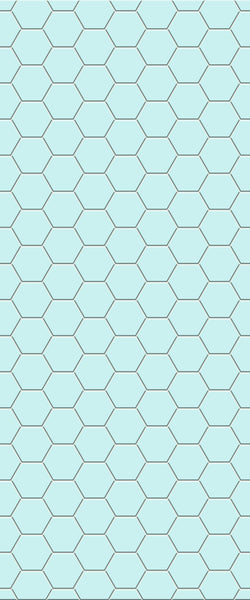 Blue Hexagons Acrylic Shower Wall Panel 2440mm x 1220mm (3mm Thick) - CladdTech