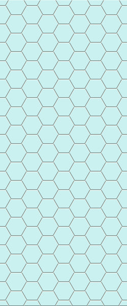 Blue Hexagons Acrylic Shower Wall Panel 2440mm x 1220mm (3mm Thick) - CladdTech