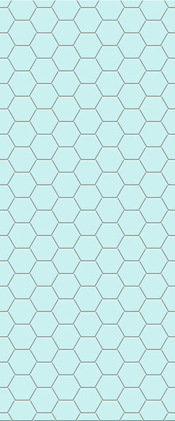 Blue Hexagons Acrylic Shower Wall Panel 2440mm x 1220mm (3mm Thick) - CladdTech