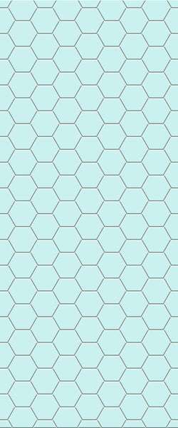 Blue Hexagons Acrylic Shower Wall Panel 2440mm x 1220mm (3mm Thick) - CladdTech