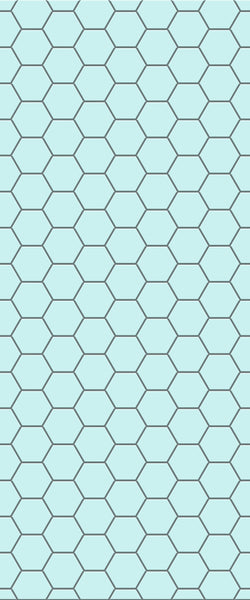 Blue Hexagons Acrylic Shower Wall Panel 2440mm x 1220mm (3mm Thick) - CladdTech