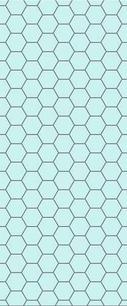 Blue Hexagons Acrylic Shower Wall Panel 2440mm x 1220mm (3mm Thick) - CladdTech