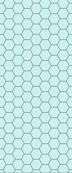 Blue Hexagons Acrylic Shower Wall Panel 2440mm x 1220mm (3mm Thick) - CladdTech