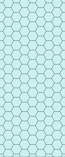 Blue Hexagons Acrylic Shower Wall Panel 2440mm x 1220mm (3mm Thick) - CladdTech