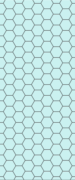 Blue Hexagons Acrylic Shower Wall Panel 2440mm x 1220mm (3mm Thick) - CladdTech
