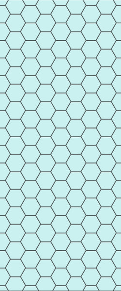 Blue Hexagons Acrylic Shower Wall Panel 2440mm x 1220mm (3mm Thick) - CladdTech