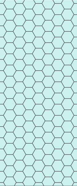 Blue Hexagons Acrylic Shower Wall Panel 2440mm x 1220mm (3mm Thick) - CladdTech