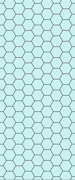 Blue Hexagons Acrylic Shower Wall Panel 2440mm x 1220mm (3mm Thick) - CladdTech