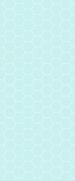 Blue Hexagons Acrylic Shower Wall Panel 2440mm x 1220mm (3mm Thick) - CladdTech