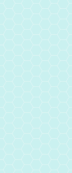 Blue Hexagons Acrylic Shower Wall Panel 2440mm x 1220mm (3mm Thick) - CladdTech