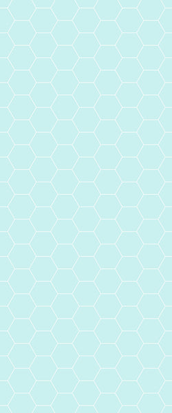 Blue Hexagons Acrylic Shower Wall Panel 2440mm x 1220mm (3mm Thick) - CladdTech