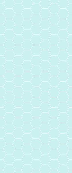 Blue Hexagons Acrylic Shower Wall Panel 2440mm x 1220mm (3mm Thick) - CladdTech