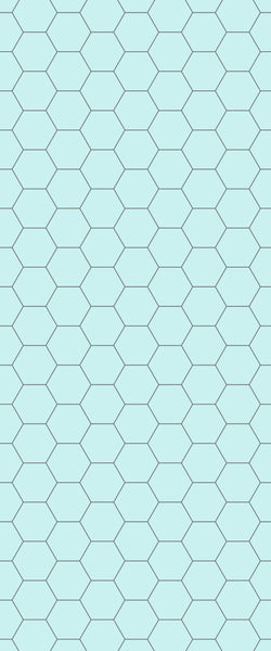 Blue Hexagons Acrylic Shower Wall Panel 2440mm x 1220mm (3mm Thick) - CladdTech