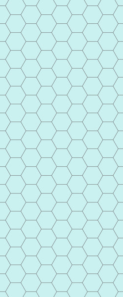 Blue Hexagons Acrylic Shower Wall Panel 2440mm x 1220mm (3mm Thick) - CladdTech